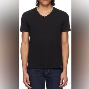 Tom Ford Classic V-Neck Black T-Shirt Luxury Basic Size Medium
